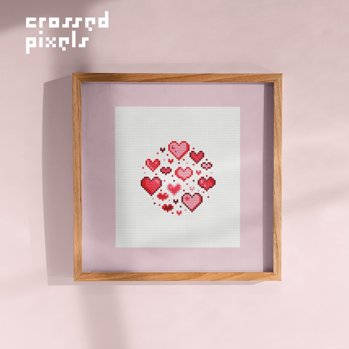 Free Pixel Art Cross Stitch Pattern Hearts