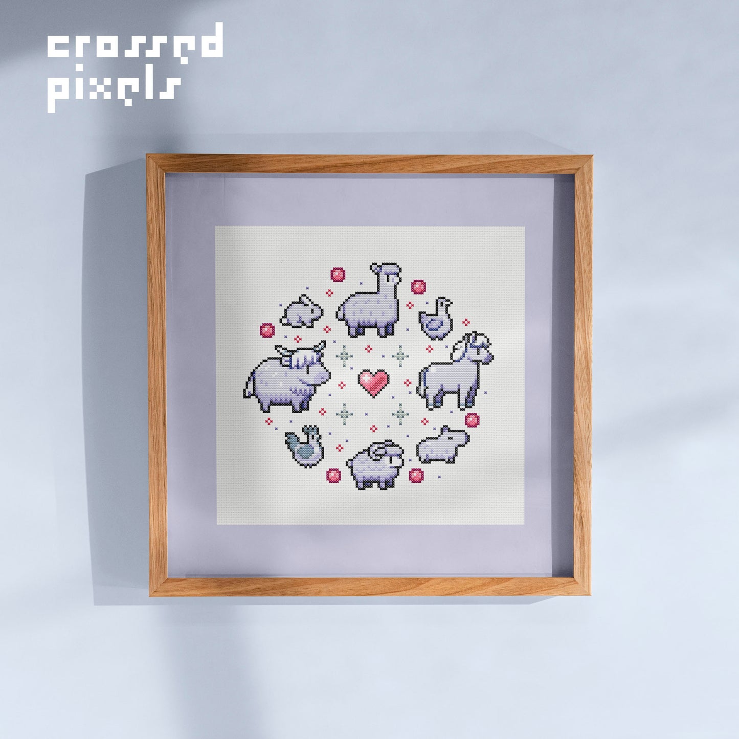 pixel art style cross stitch pattern of Fields of Mistria Animals