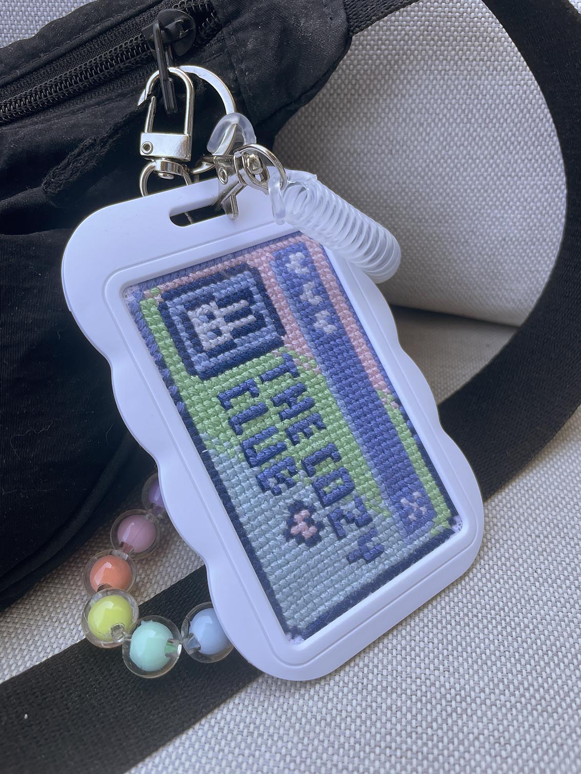 Pixel Art Cross Stitch Pattern Kawaii Cozy Club Card