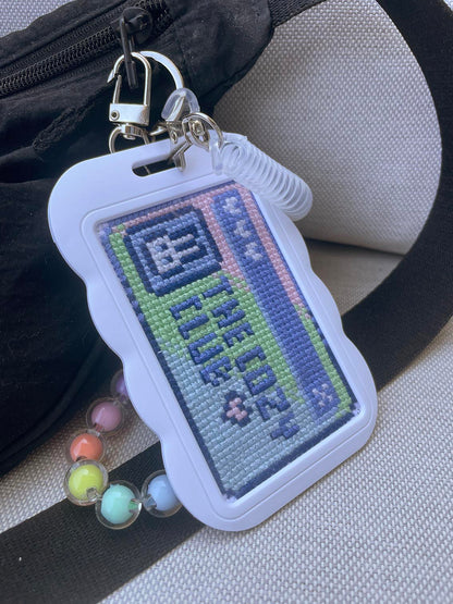 Pixel Art Cross Stitch Pattern Kawaii Cozy Club Card